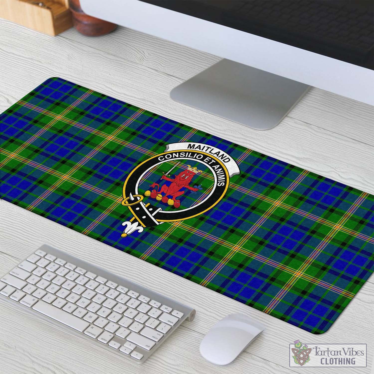 Tartan Vibes Clothing Maitland Tartan Mouse Pad with Family Crest