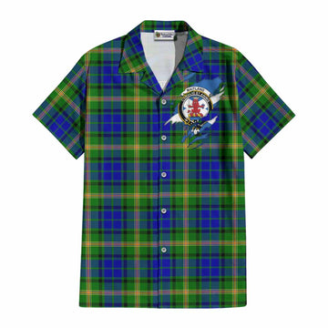 Maitland Clan Crest In Me Tartan Cotton Hawaiian Shirt Scotland Flag Style