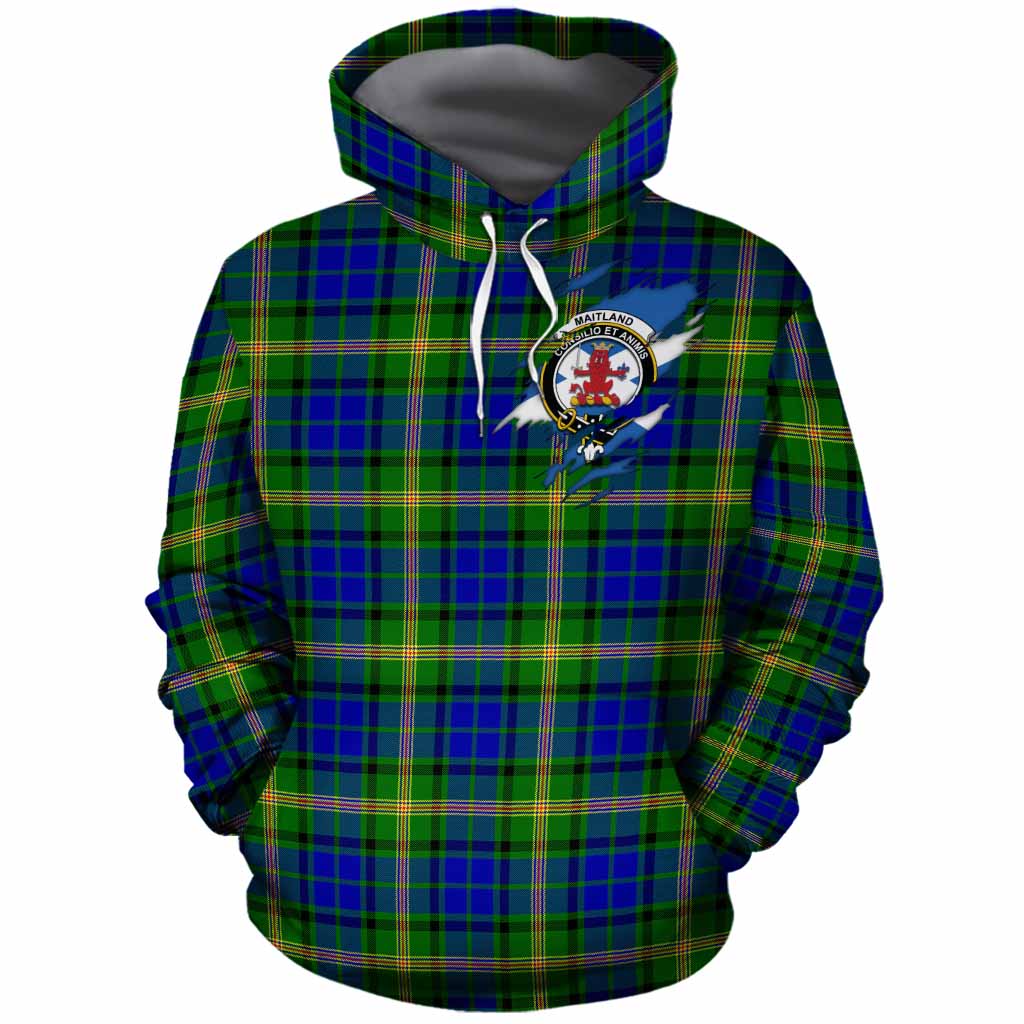 Maitland Clan Crest In Me Tartan Cotton Hoodie Scotland Flag Style