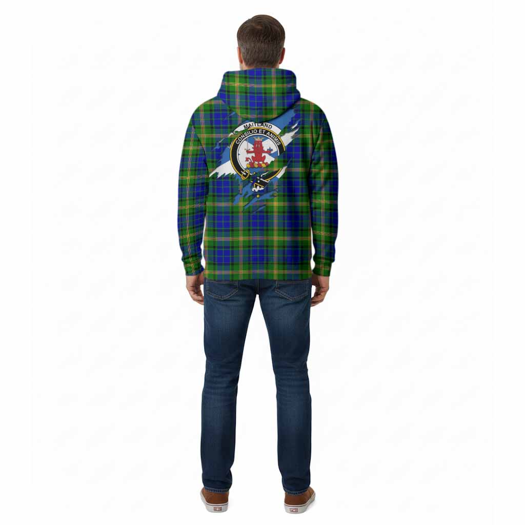 Maitland Clan Crest In Me Tartan Cotton Hoodie Scotland Flag Style
