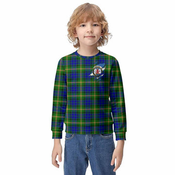 Maitland Clan Crest In Me Tartan Kid Knitted Sweatshirt Scotland Flag Style
