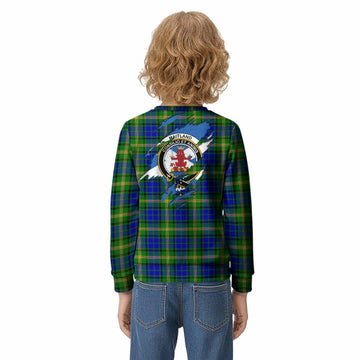 Maitland Clan Crest In Me Tartan Kid Knitted Sweatshirt Scotland Flag Style