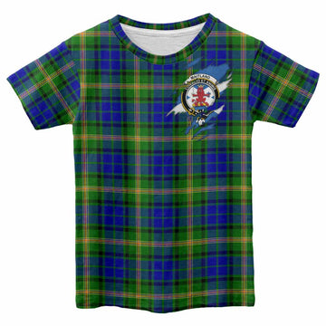 Maitland Clan Crest In Me Tartan Kid T-shirt Scotland Flag Style