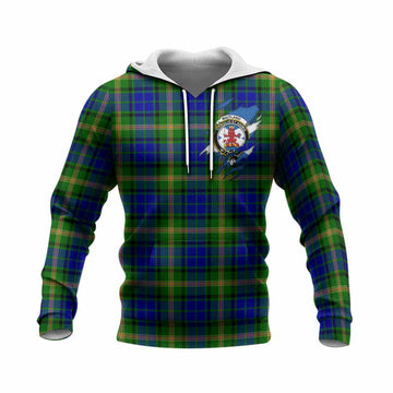 Maitland Clan Crest In Me Tartan Knitted Hoodie Scotland Flag Style