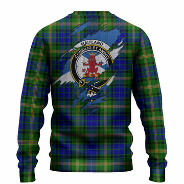 Maitland Clan Crest In Me Tartan Knitted Sweater Scotland Flag Style