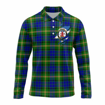 Maitland Clan Crest In Me Tartan Long Sleeve Polo Shirt Scotland Flag Style