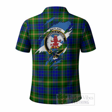 Maitland Clan Crest In Me Tartan Polo Shirt Scotland Flag Style