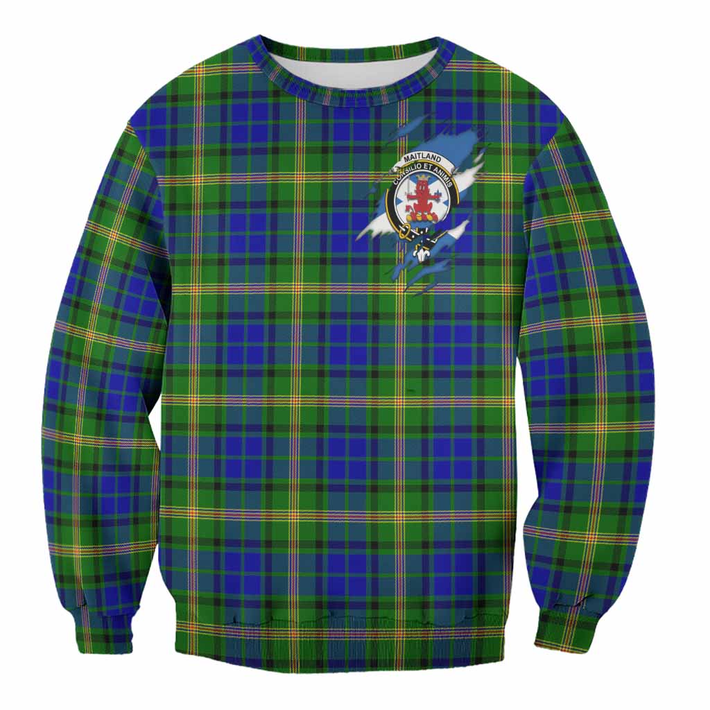 Maitland Clan Crest In Me Tartan Sweatshirt Scotland Flag Style