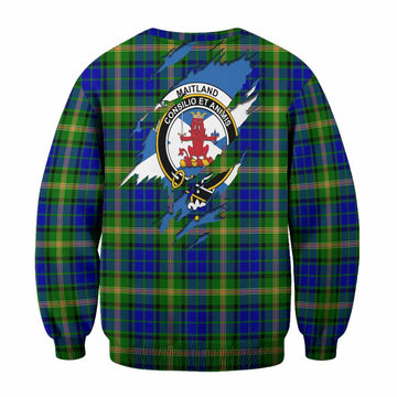 Maitland Clan Crest In Me Tartan Sweatshirt Scotland Flag Style