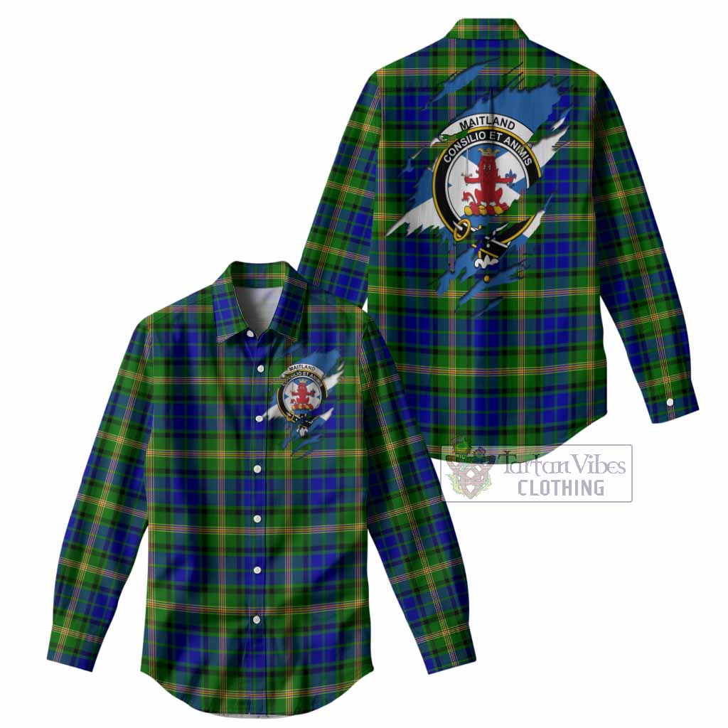 Maitland Clan Crest In Me Tartan Women Casual Shirt Scotland Flag Style