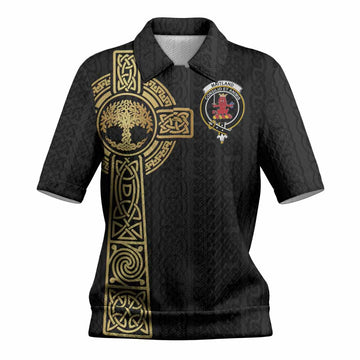 Maitland Clan Crest Women’s Polo Sweater Top with Celtic Tree of Life Inspired