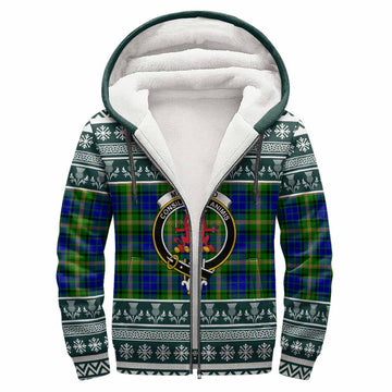 Maitland Clan Tartan Christmas Fleece Hoodie with Family Crest