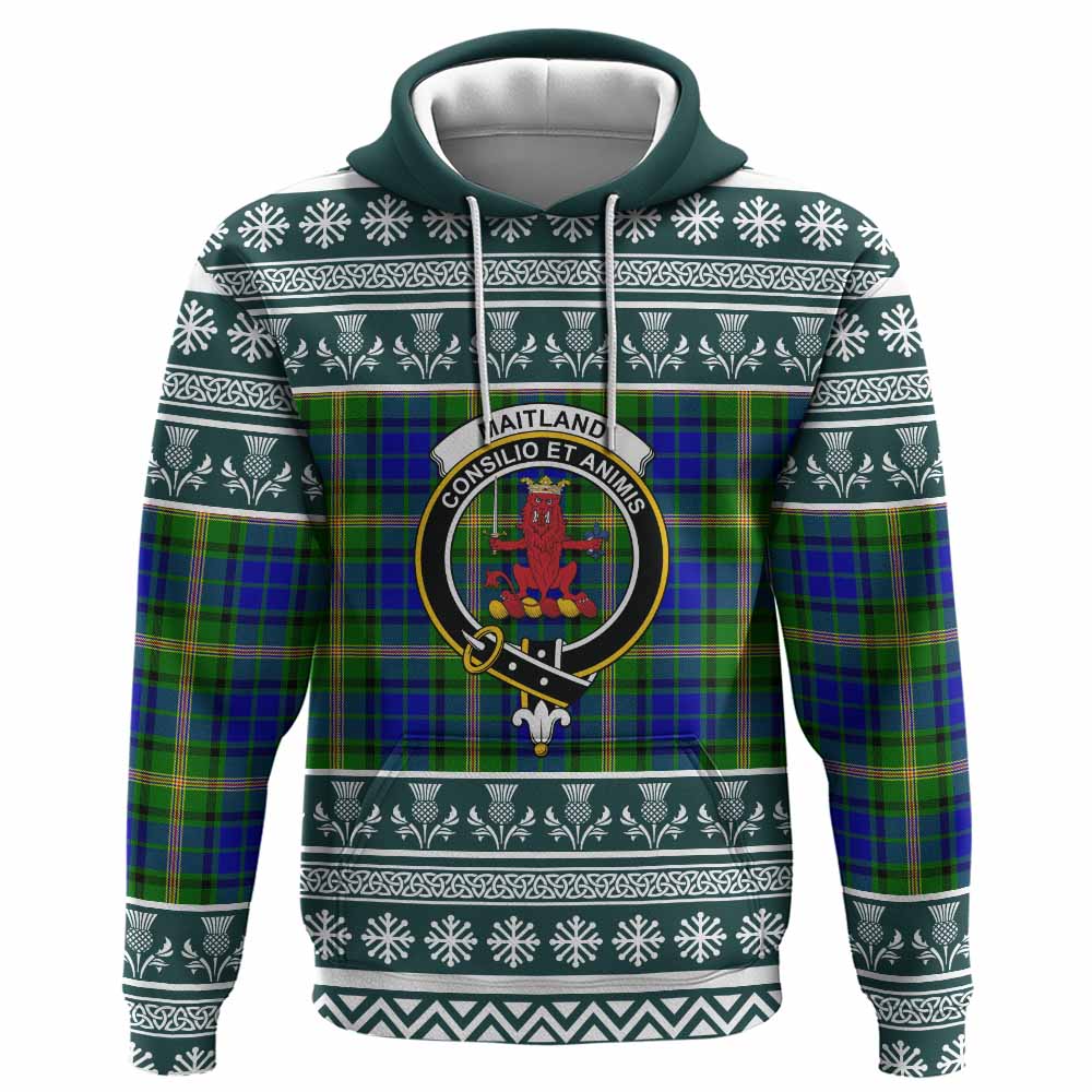 Maitland Clan Tartan Christmas Hoodie with Family Crest - Tartan Vibes Clothing