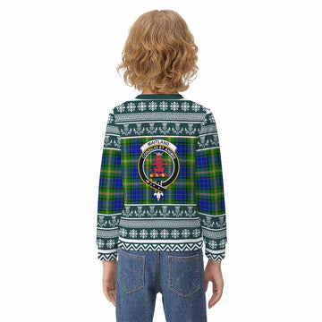 Maitland Clan Tartan Christmas Kid Ugly Sweatshirt with Family Crest