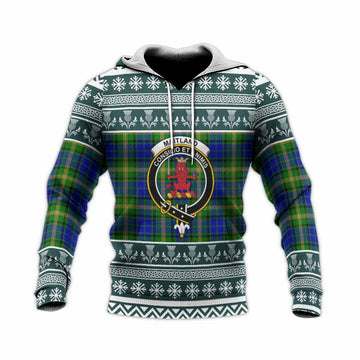 Maitland Clan Tartan Christmas Knitted Hoodie with Family Crest