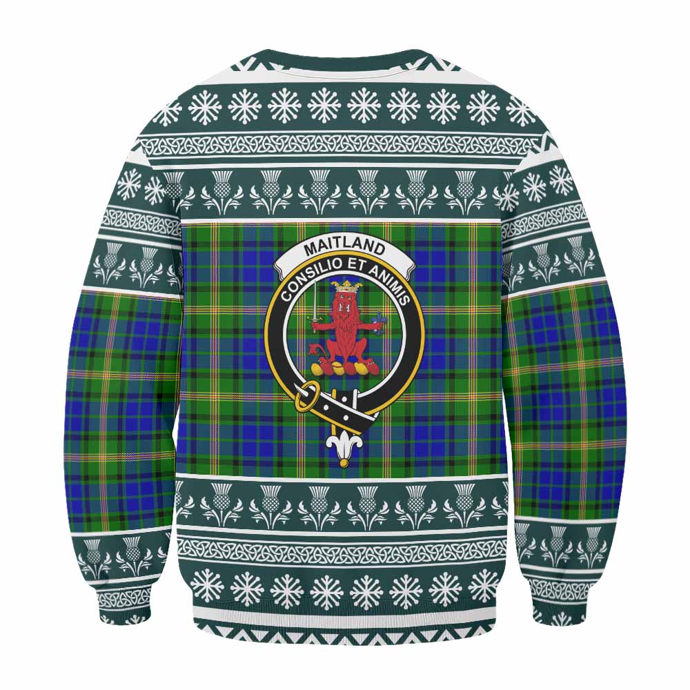 Maitland Clan Tartan Christmas Sweatshirt with Family Crest - Tartan Vibes Clothing