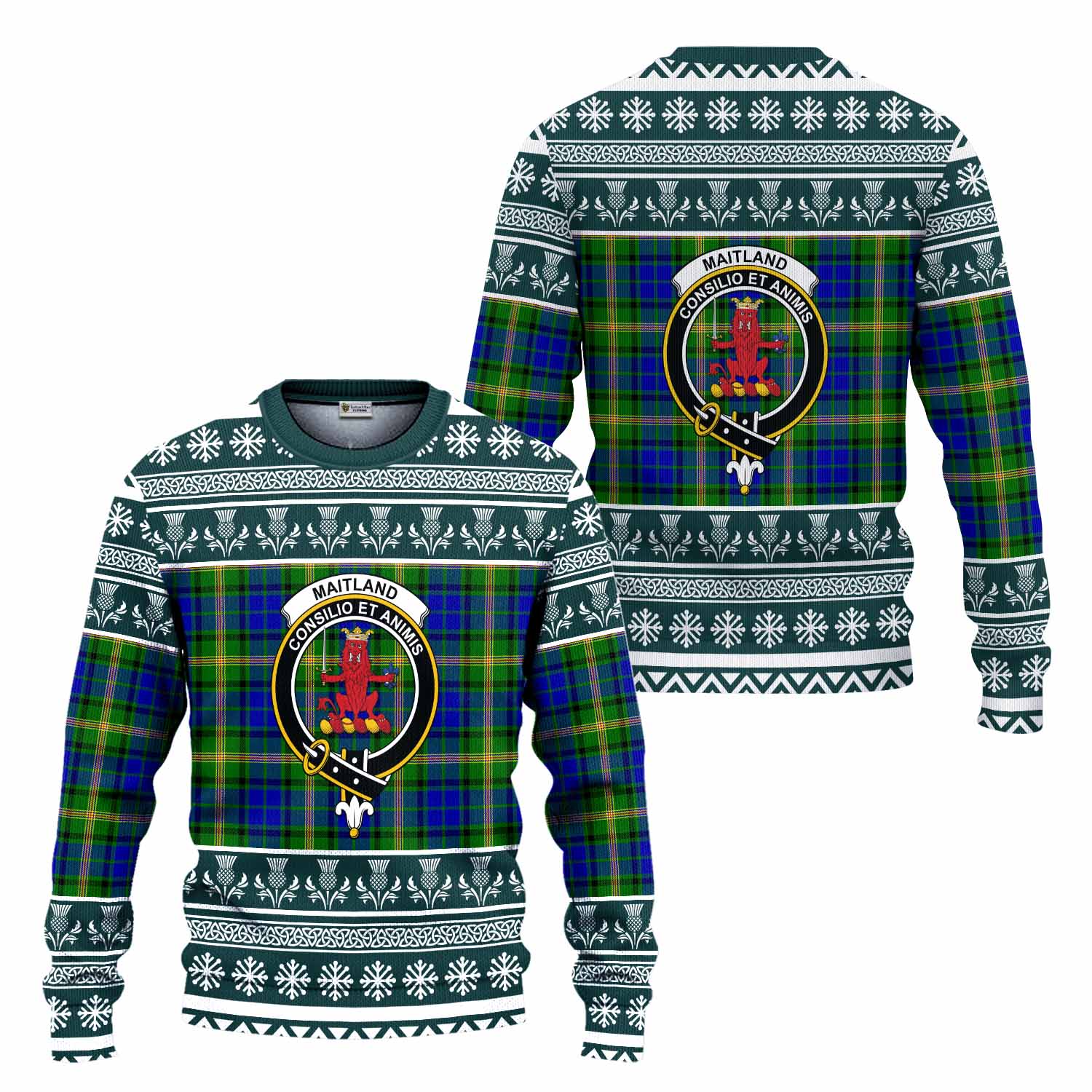 Maitland Clan Tartan Christmas Ugly Sweater with Family Crest - Tartan Vibes Clothing
