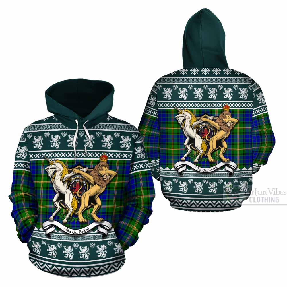 Maitland Clan Tartan Crest Christmas Cotton Hoodie Coat of Arms Funny Style - Tartan Vibes Clothing