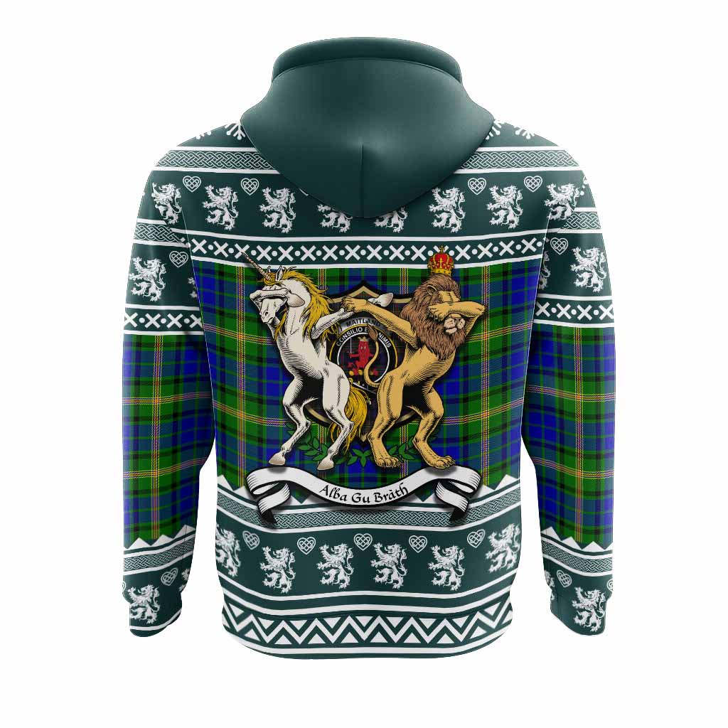 Maitland Clan Tartan Crest Christmas Hoodie Coat of Arms Funny Style - Tartan Vibes Clothing