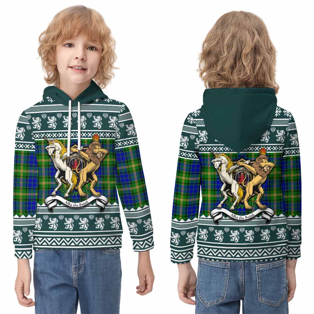 Maitland Clan Tartan Crest Christmas Kid Hoodie Coat of Arms Funny Style - Tartan Vibes Clothing