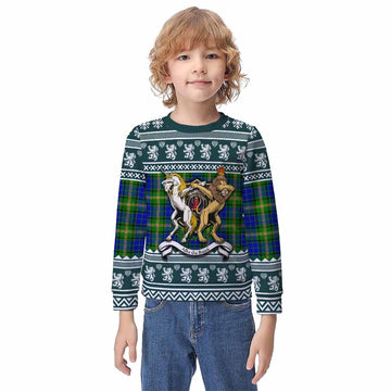 Maitland Clan Tartan Crest Christmas Kid Ugly Sweatshirt Coat of Arms Funny Style