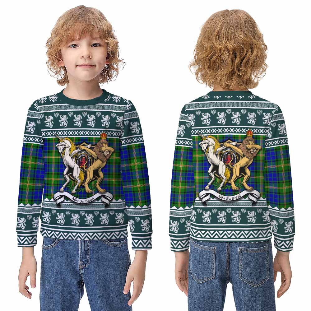 Maitland Clan Tartan Crest Christmas Kid Ugly Sweatshirt Coat of Arms Funny Style - Tartan Vibes Clothing
