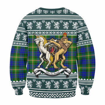 Maitland Clan Tartan Crest Christmas Sweatshirt Coat of Arms Funny Style
