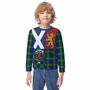 Maitland Crest Tartan Kid Knitted Sweatshirt with Lion Rampant Saltire Style