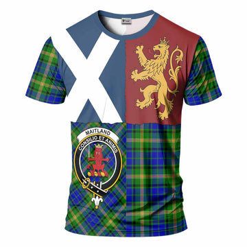 Maitland Crest Tartan T-Shirt with Lion Rampant Saltire Style
