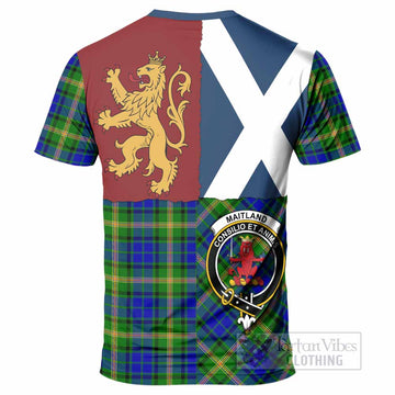 Maitland Crest Tartan T-Shirt with Lion Rampant Saltire Style