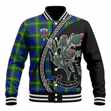 Maitland Family Crest Tartan Baseball Jacket Alba Thistle Inspired