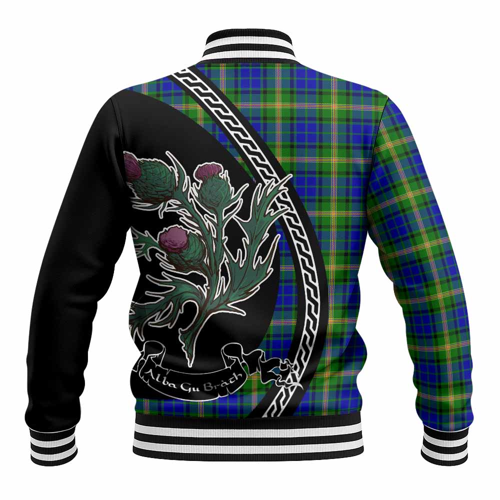Maitland Family Crest Tartan Baseball Jacket Alba Thistle Inspired - Tartan Vibes Clothing