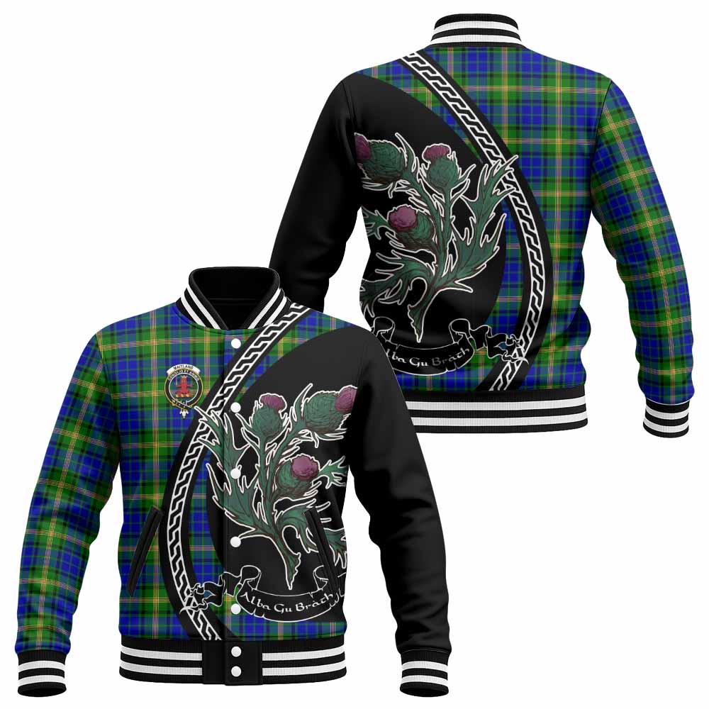 Maitland Family Crest Tartan Baseball Jacket Alba Thistle Inspired - Tartan Vibes Clothing