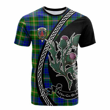 Maitland Family Crest Tartan Cotton T-shirt Alba Thistle Inspired