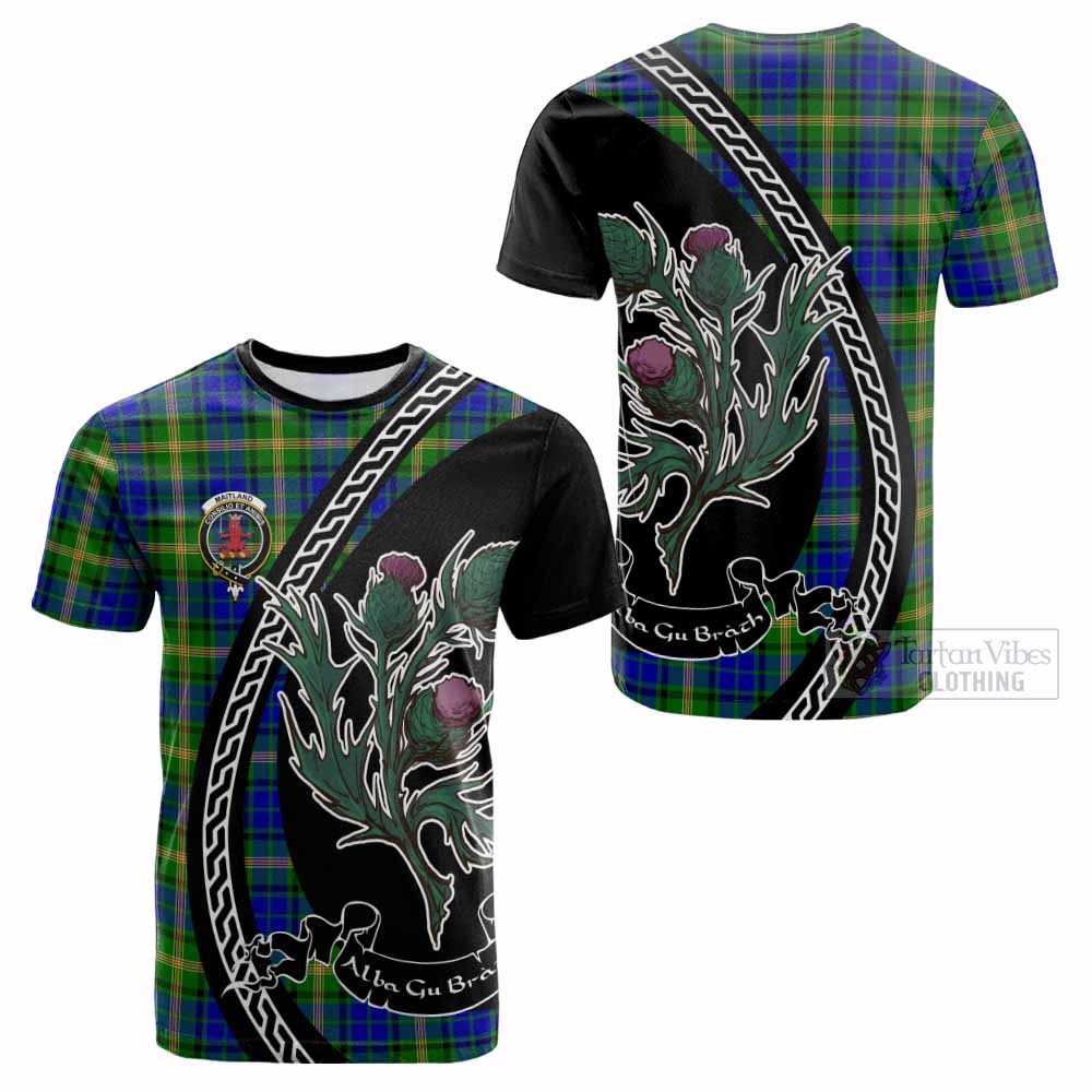 Maitland Family Crest Tartan Cotton T-shirt Alba Thistle Inspired - Tartan Vibes Clothing