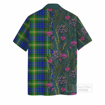 Maitland Family Crest Tartan Hawaiian Shirt Scottish Thistle Flower Pattern Half Style - Tartan Vibes Clothing