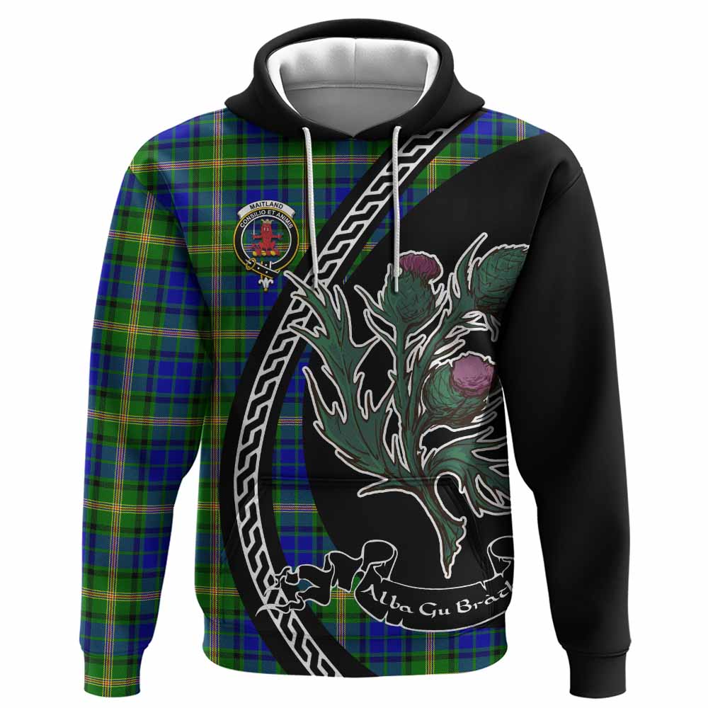 Maitland Family Crest Tartan Hoodie Alba Thistle Inspired - Tartan Vibes Clothing