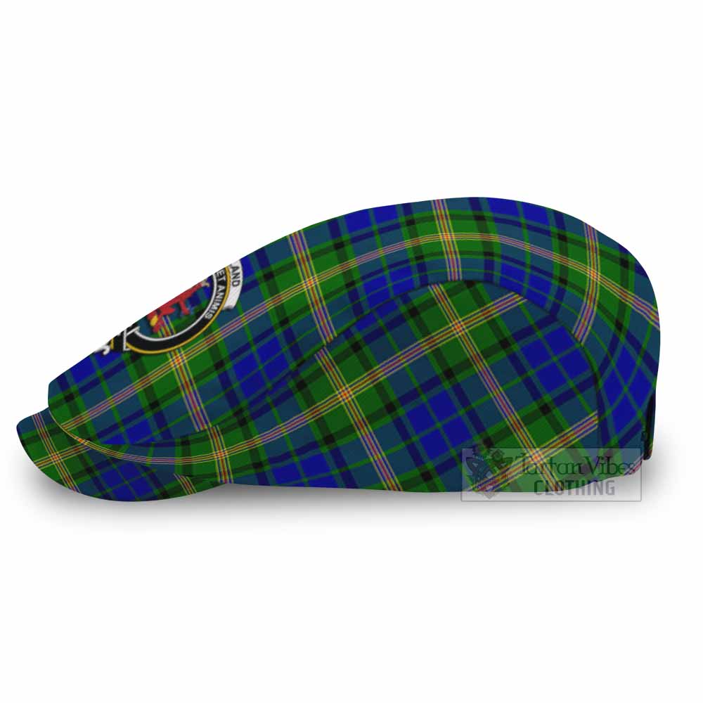 Maitland Family Crest Tartan Jeff Cap, Tartan Flat Cap