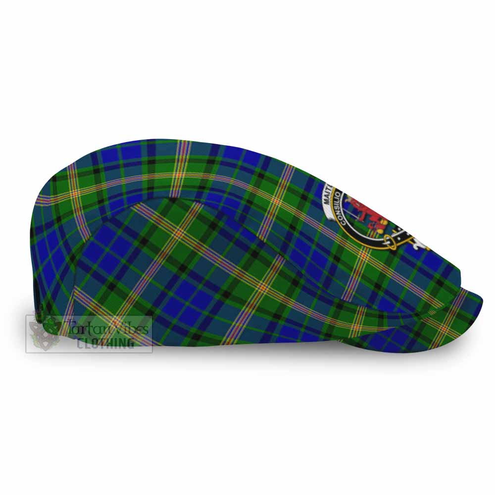 Maitland Family Crest Tartan Jeff Cap, Tartan Flat Cap