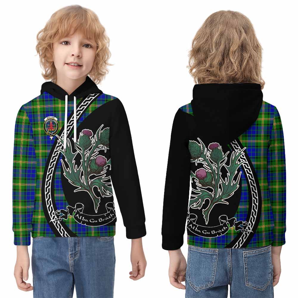 Maitland Family Crest Tartan Kid Hoodie Alba Thistle Inspired - Tartan Vibes Clothing