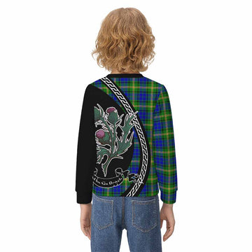 Maitland Family Crest Tartan Kid Knitted Sweatshirt Alba Thistle Inspired - Tartan Vibes Clothing