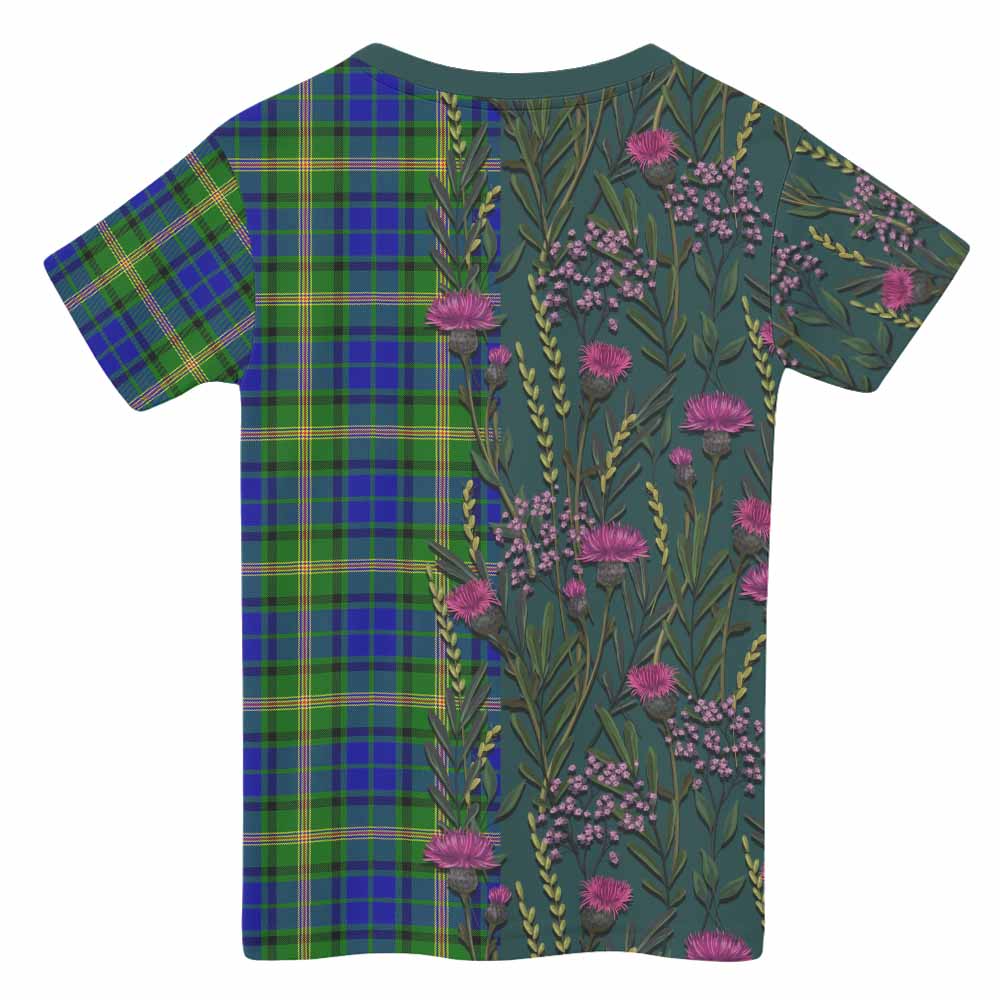 Maitland Family Crest Tartan Kid T-shirt Scottish Thistle Flower Pattern Half Style - Tartan Vibes Clothing