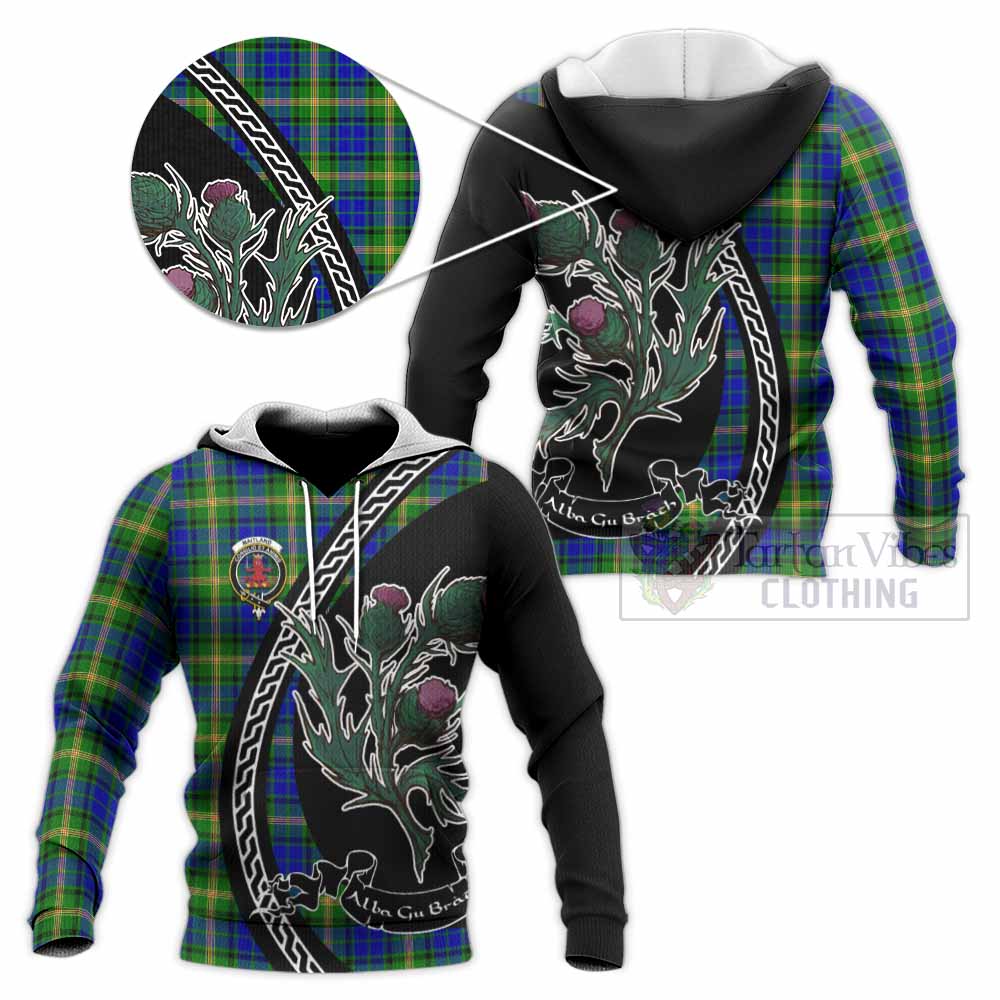 Maitland Family Crest Tartan Knitted Hoodie Alba Thistle Inspired - Tartan Vibes Clothing