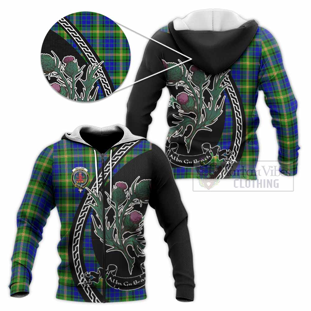 Maitland Family Crest Tartan Knitted Hoodie Alba Thistle Inspired - Tartan Vibes Clothing