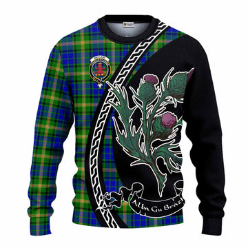 Maitland Family Crest Tartan Knitted Sweater Alba Thistle Inspired