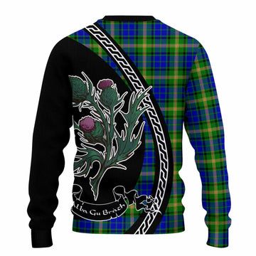 Maitland Family Crest Tartan Knitted Sweater Alba Thistle Inspired