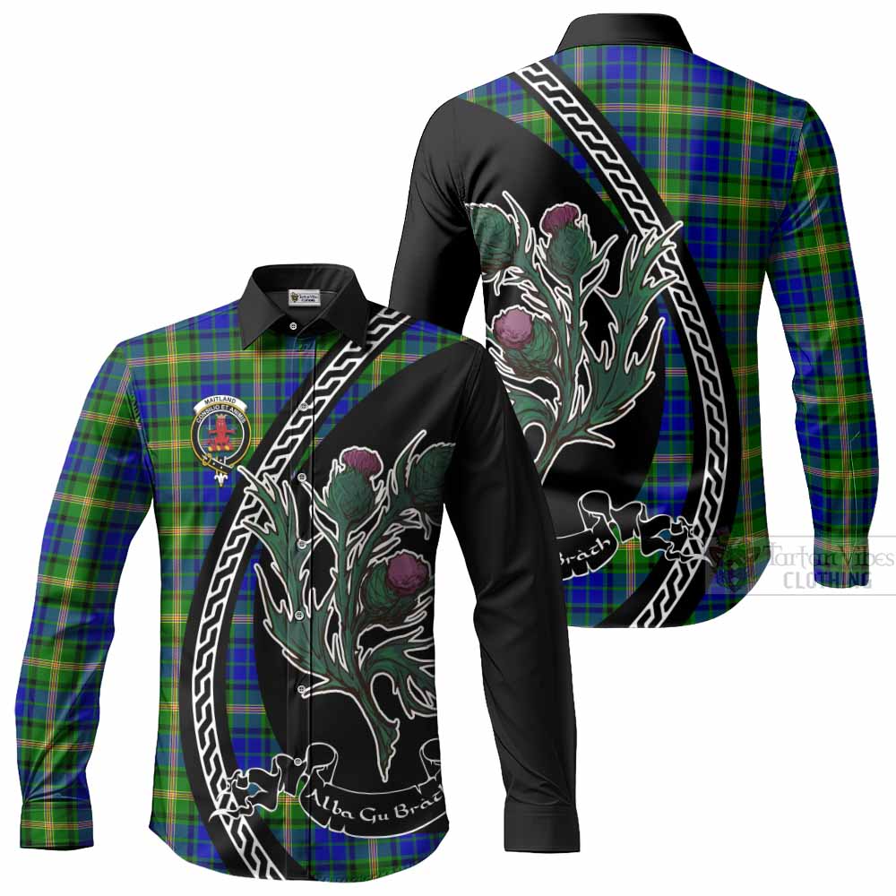 Maitland Family Crest Tartan Long Sleeve Button Shirts Alba Thistle Inspired - Tartan Vibes Clothing