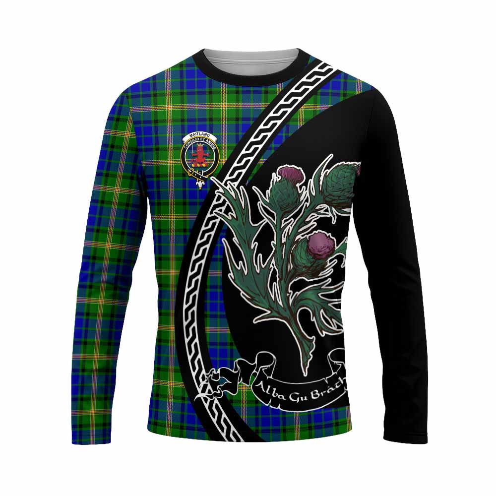 Maitland Family Crest Tartan Long Sleeve T-Shirt Alba Thistle Inspired - Tartan Vibes Clothing
