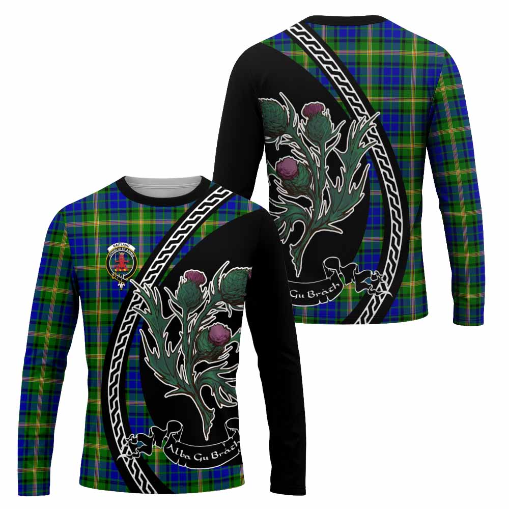 Maitland Family Crest Tartan Long Sleeve T-Shirt Alba Thistle Inspired - Tartan Vibes Clothing