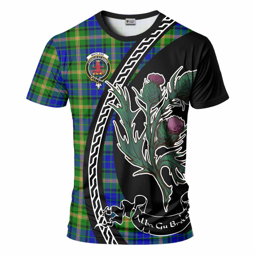 Maitland Family Crest Tartan T-Shirt Alba Thistle Inspired - Tartan Vibes Clothing